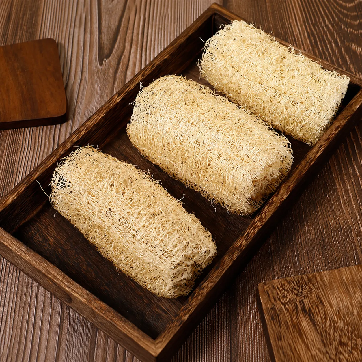 Esponja Fregaplatos de Lufa Natural Fibra Vegetal Cepillo de Limpieza de Cocina Estropajo de Baño Exfoliante