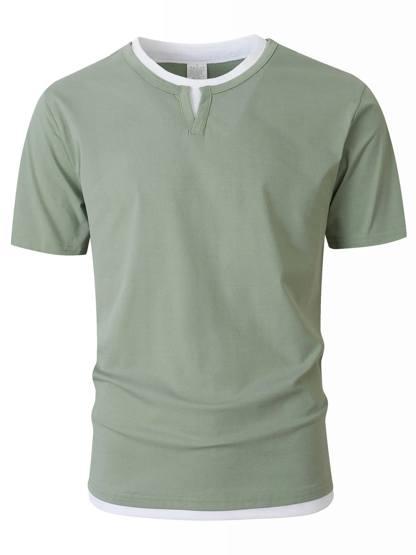 Ανδρικό Casual T-Shirt από Πολυεστέρα Στυλ Επίπεδα Διπλό Κολάρο Μονόχρωμο Κοντό Μανίκι Αθλητικό Top για Άνδρες