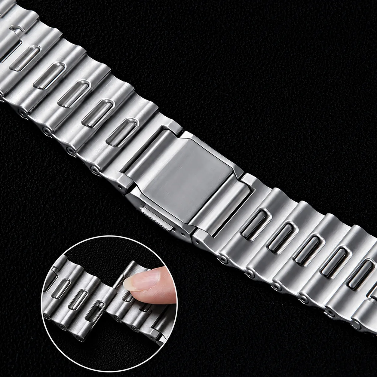 Bracelet de Montre en Métal en Acier Inoxydable Fermoir Magnétique Dégagement Rapide Bracelet de Rechange Pour Montre Intelligente