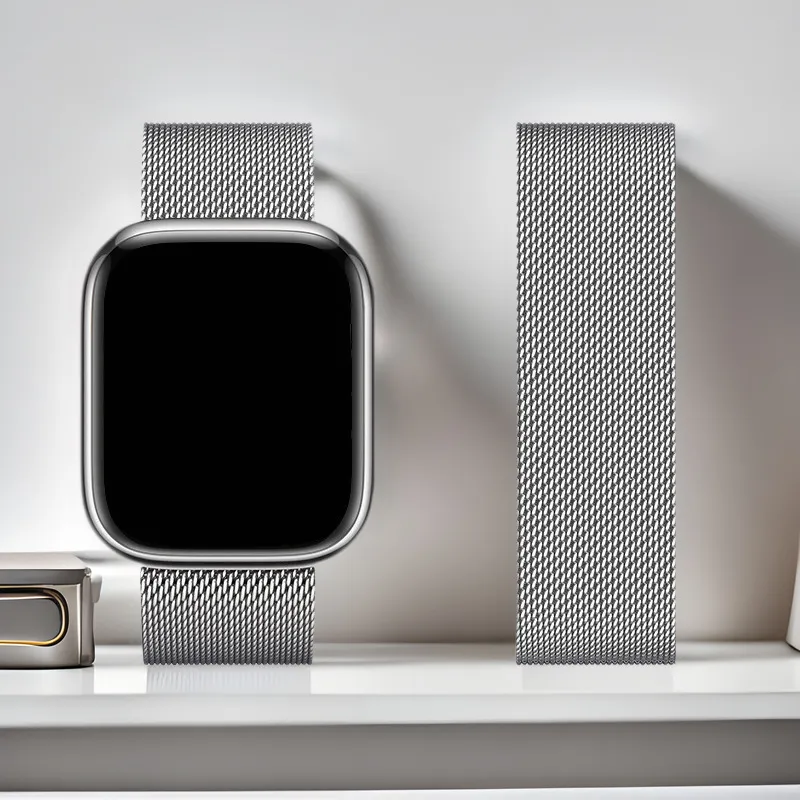 Stainless Steel Milanese Loop Watch Band Magnetic Mesh Strap Replacement For Smart Watch