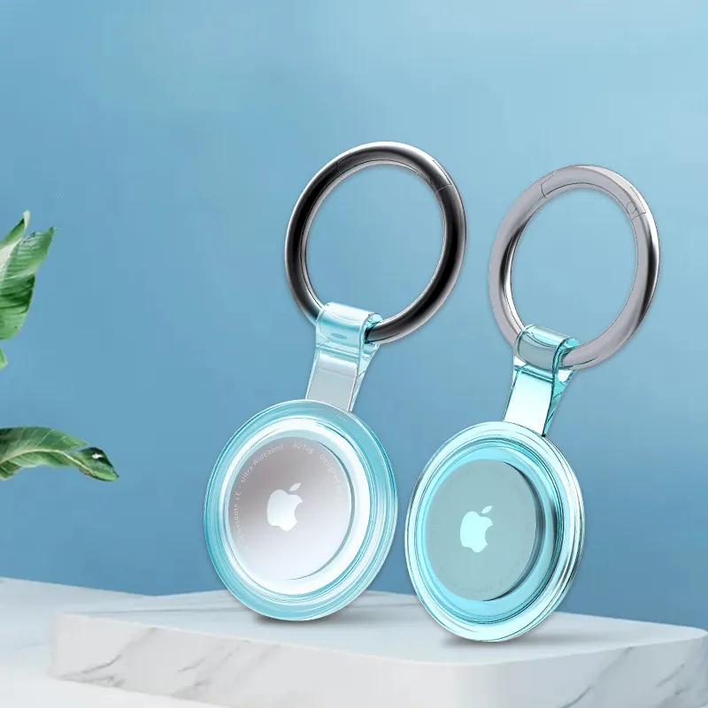 Transparent TPU Protective Case For Smart Tracker Silicone Anti-Lost Cover With Metal Keychain Ring Accessories