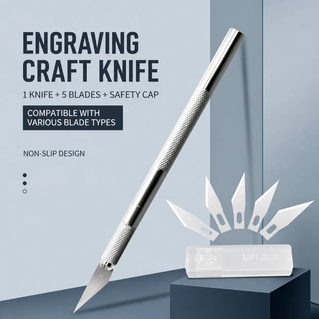 Professional Aluminum Handle Carving Knife Metal Craft Hobby Cutter Tool With Replacement Blades For Baking Fondant Paper Cut Art DIY