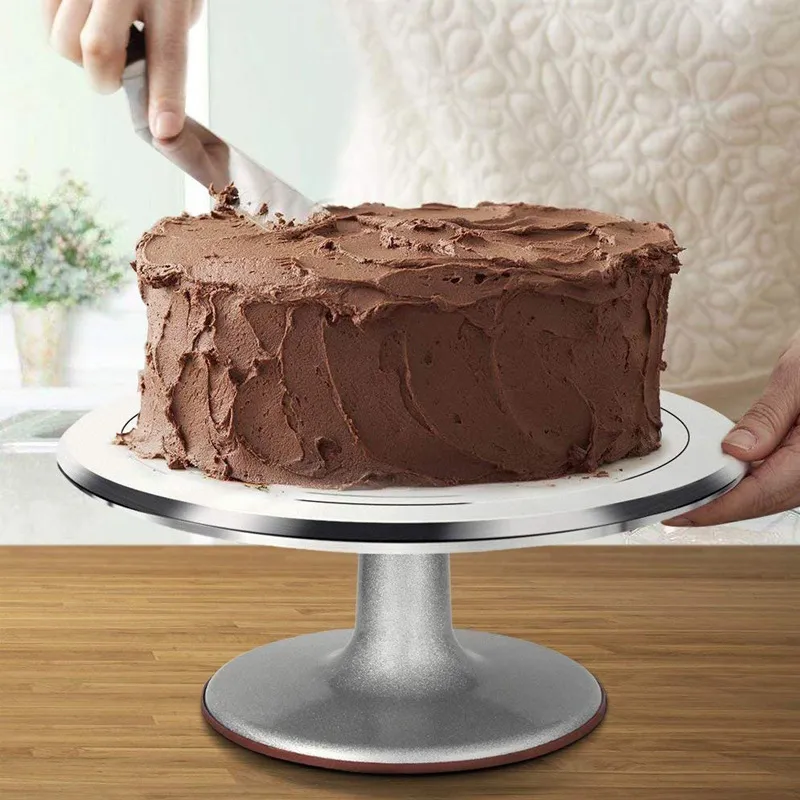 Alzata Girevole per Torte in Lega di Alluminio Supporto Antiscivolo per Pasticceria Utensile da Cucina per Cottura