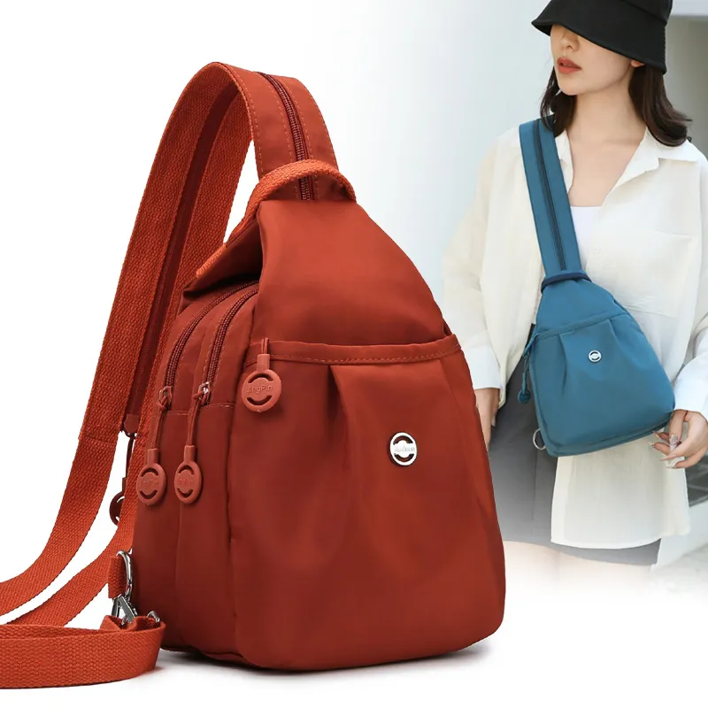 Japanese Minimalist Nylon Drawstring Backpack Lightweight Waterproof Large Capacity Travel Shoulder Bag Casual Commuter School Daypack For Women
