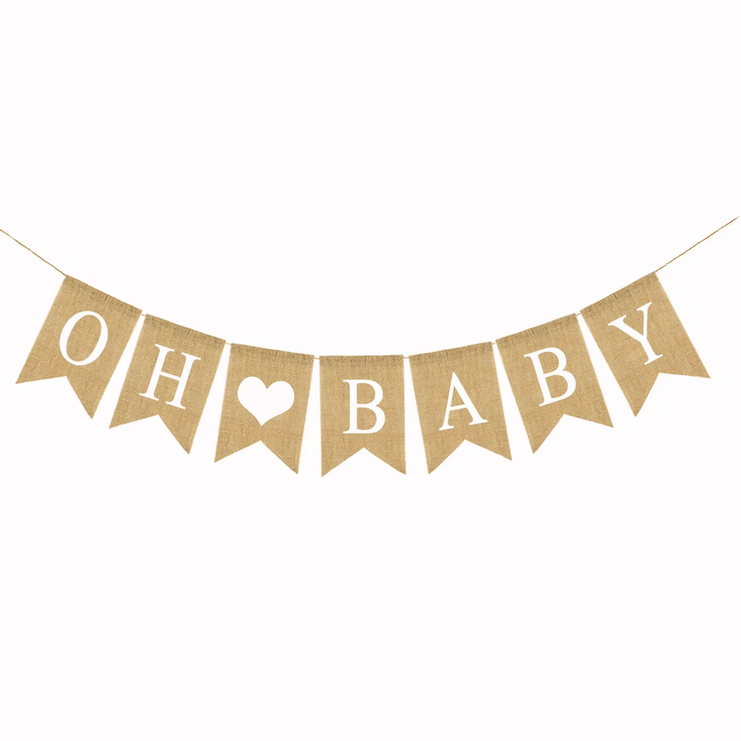 Rustic Burlap Swallowtail Pennant Banner Garland Backdrop Hanging Sign Flag Prop Decor Top Stationery School Accessories For Baby Shower Birthday Party Event
