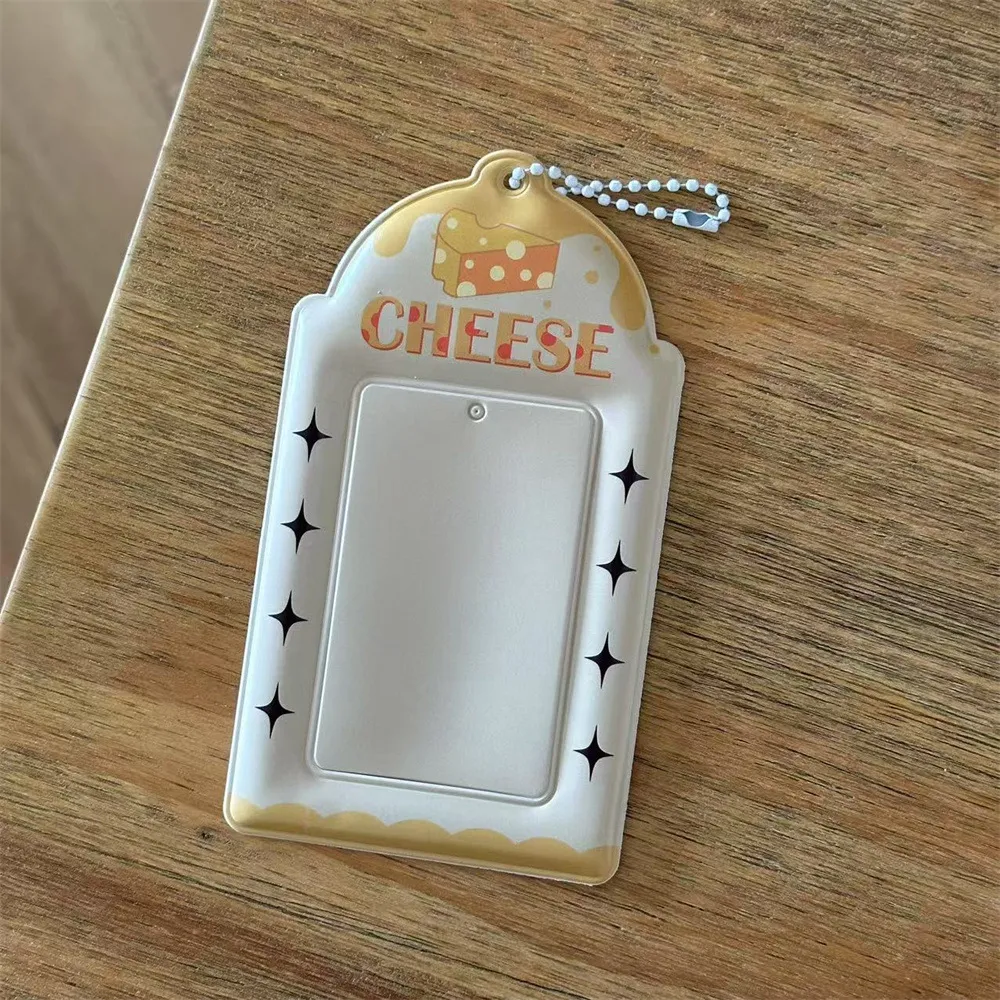 Porte-carte Photographie PVC Hash Brown Fromage Créatif Mignon Étui de Protection pour Carte d'Idole Sac d'École Pendentif