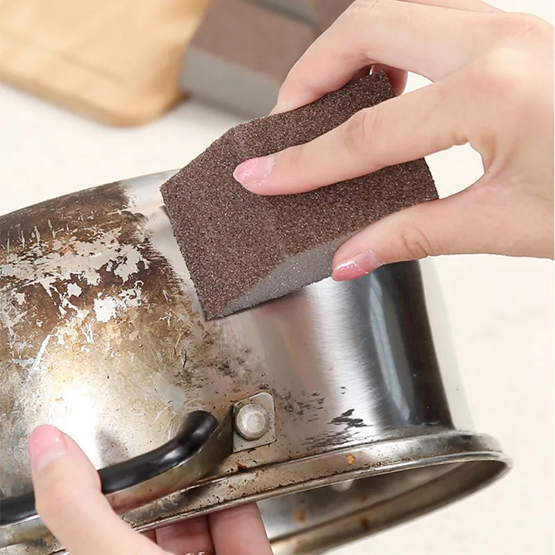 Gomme Éponge Carborundum Double Face Épaissi Lavage de Casserole Antirouille Éponge Magique Brosse de Nettoyage de Cuisine