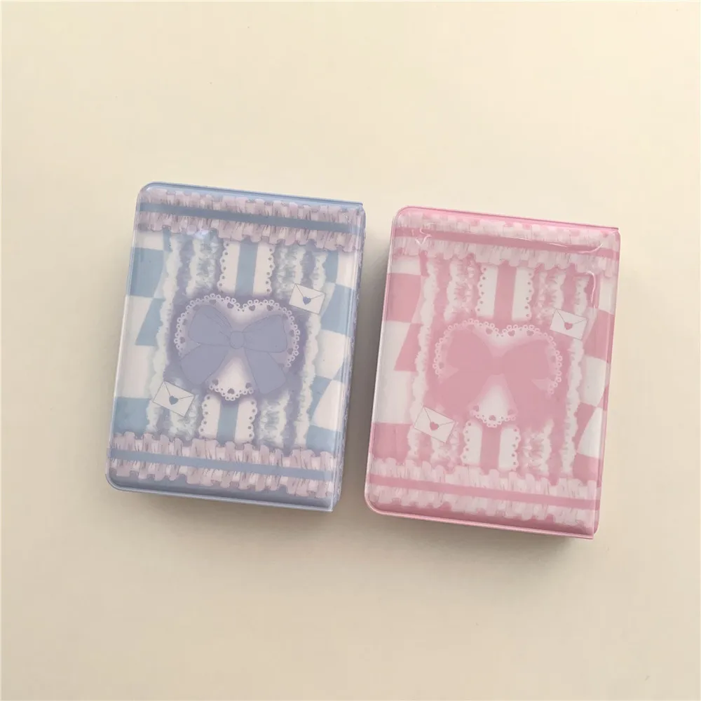 INS Doux Nœud Dentelle Mini Album Photo Mignon Idol Photokarten Porte-Poche Livre Transparent PVC Stockage Album Cadeau