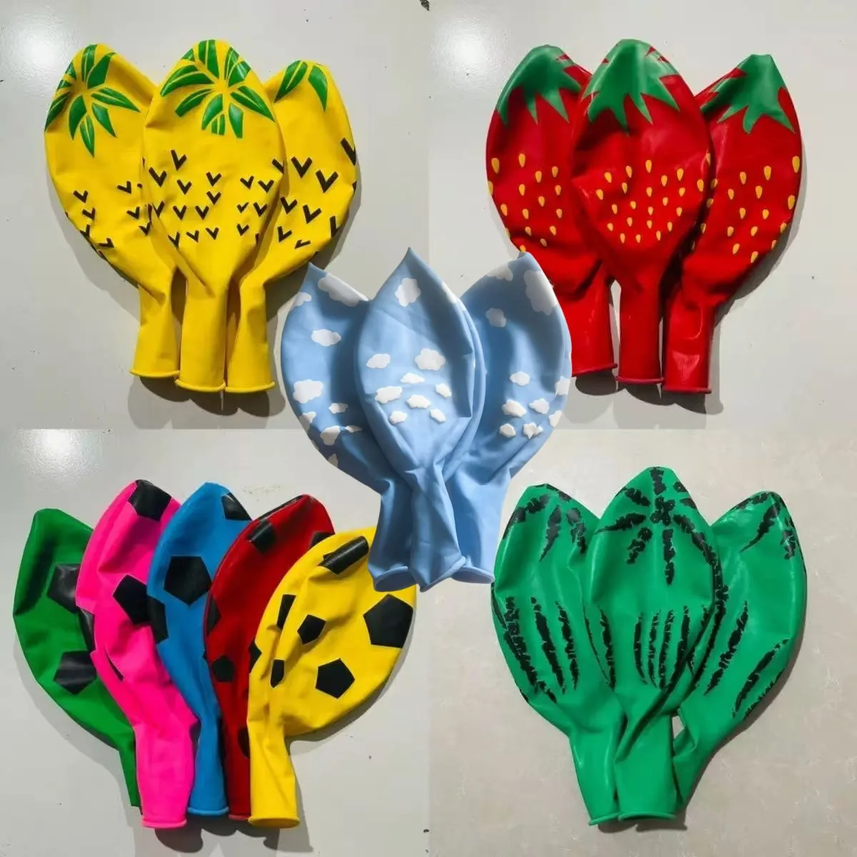 Large Round Cartoon Animal Fruit Latex Balloons Kids Birthday Party Childrens Day Festival Celebration Decoration
