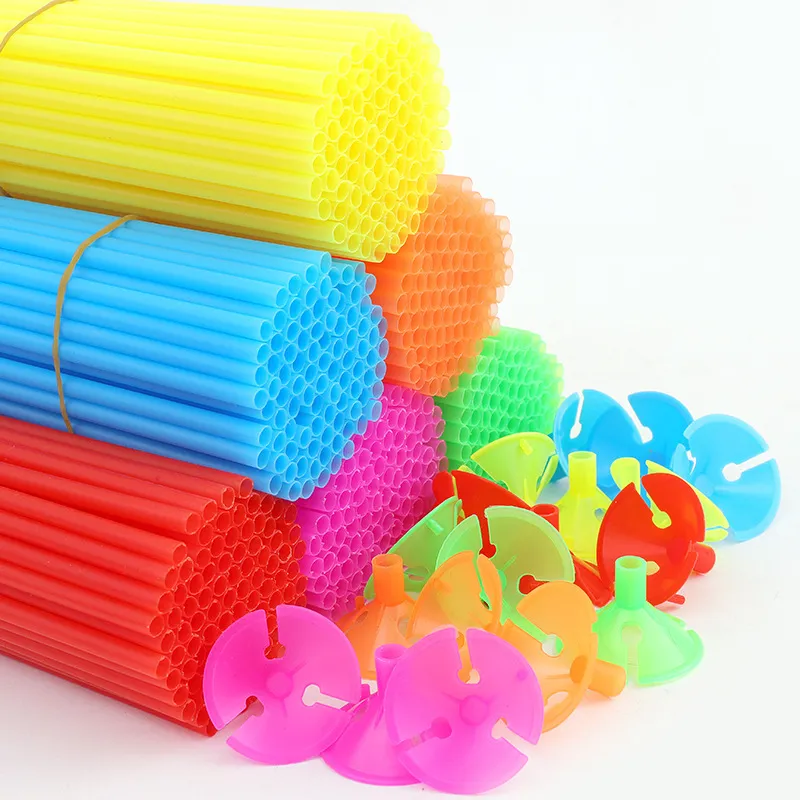Balloon Stick Holder Transparent White Hardened Plastic Rods Handheld Support Sticks For Party Wedding Decoration