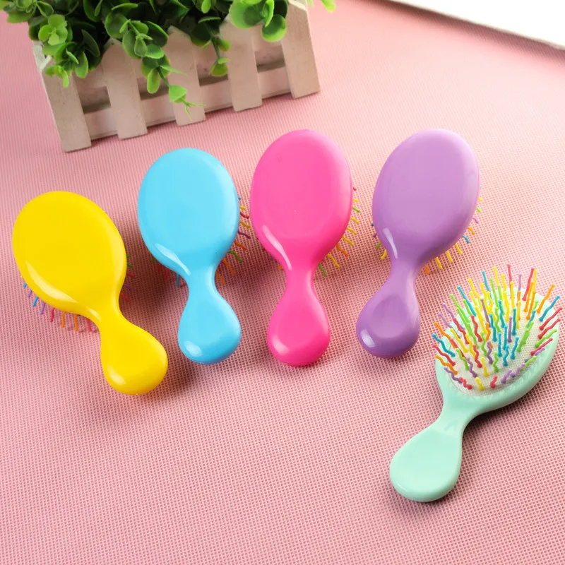 Mini Cepillo de Pelo de Plástico Portátil Niños Antiestático Cojín de Aire Peine de Masaje Lindo Color Caramelo Herramienta de Cuidado