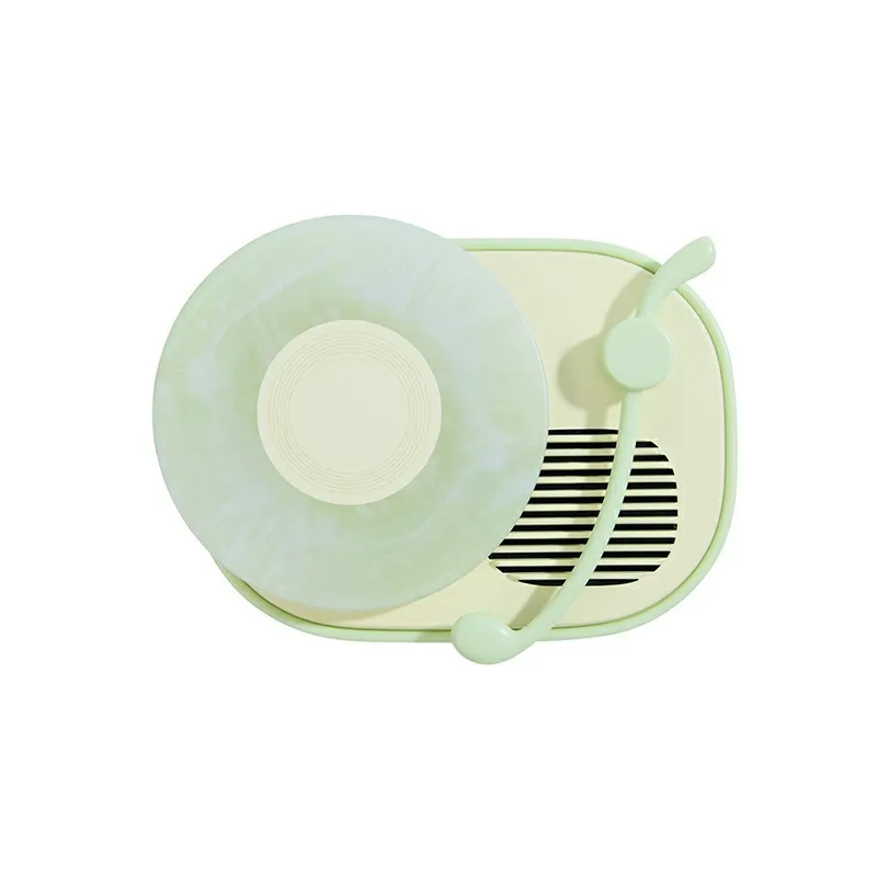 Retro Platenspeler Bluetooth Luidspreker Draagbare Draadloze Audio Mini Bureau Decoratieve Luidspreker Met Omgevingslicht