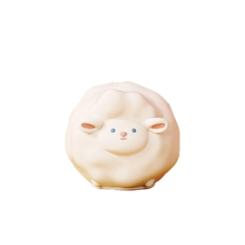 Creative Cute Sheep Silicone Night Light USB Charging Pat Dimming Bedside Ambient Lamp Cartoon Animal Gift