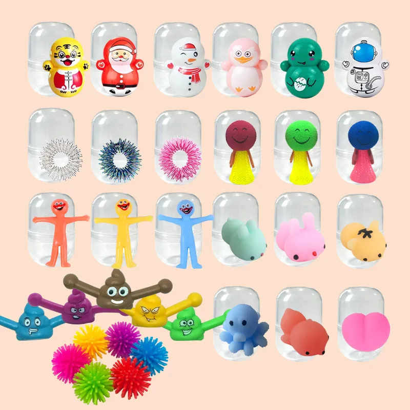 Giocattolo a Capsula in Plastica Trasparente Giocattolo per Macchina Gashapon Mini Figure Miste Simpatici Giocattoli di Decompressione