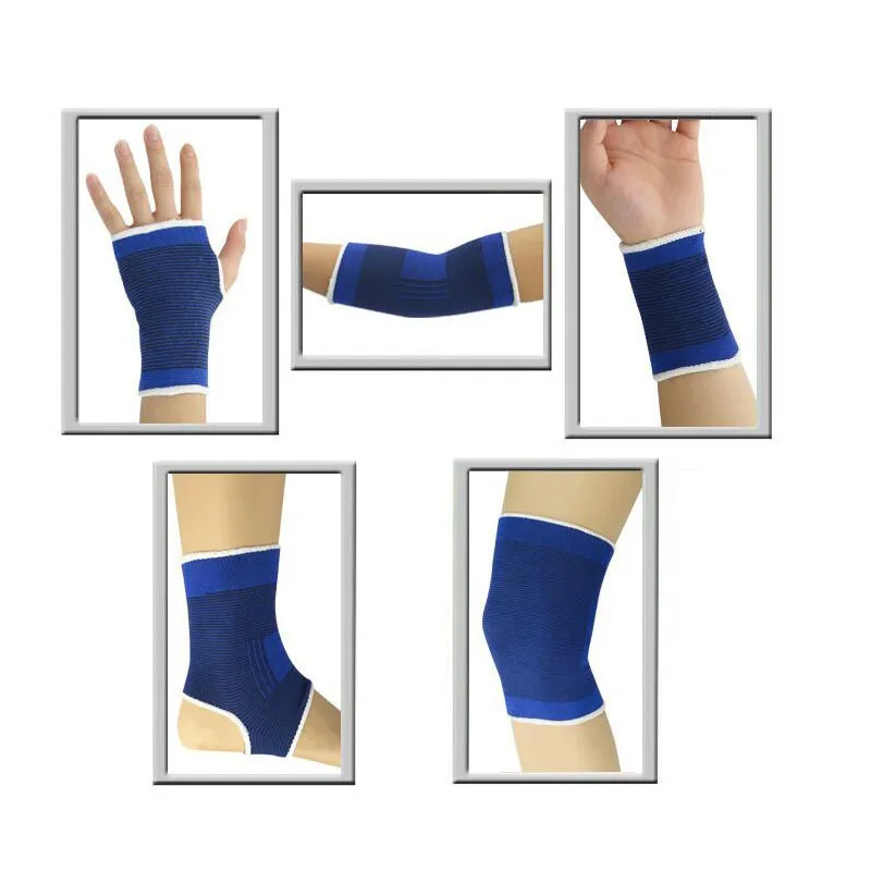 Gebreid Katoen Sport Beschermende Uitrusting Set Pols Palm Enkel Elboog Knie Beschermers