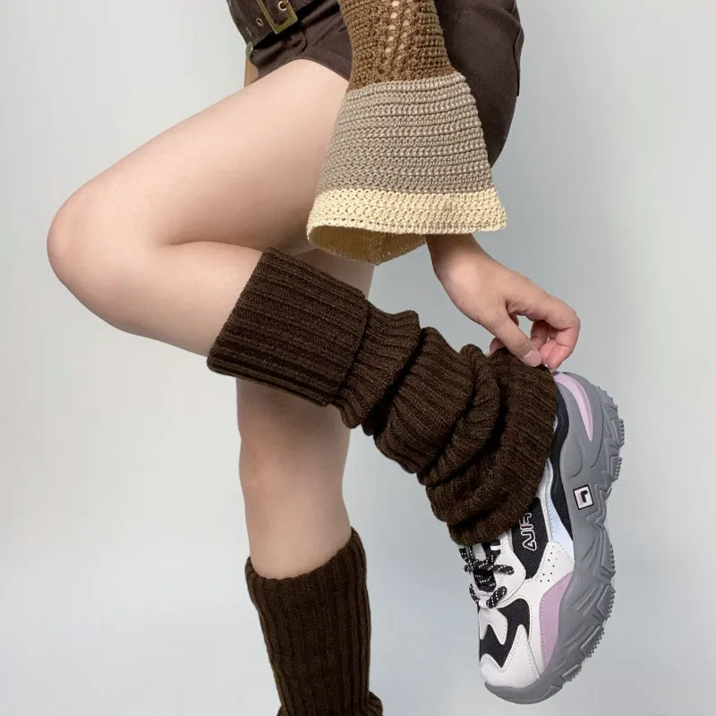 Women Winter Over The Knee Slouch Socks Knit Acrylic Long Leg Warmers Boot Cuffs Sweet Cool Style Fashion Daily Wear