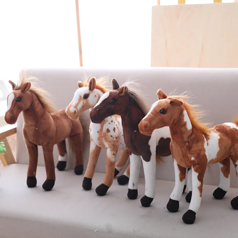 Simpatico Peluche per Cavallo Realistico Animale Stuffed Simulazione Bambola di Cavallo Morbido Home Decor Bambini Compagno Giocattolo Regalo