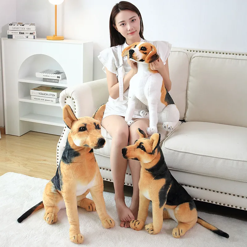 Simulation Dog Plush Toy Dalmatian German Shepherd Beagle Stuffed Animal Soft Doll