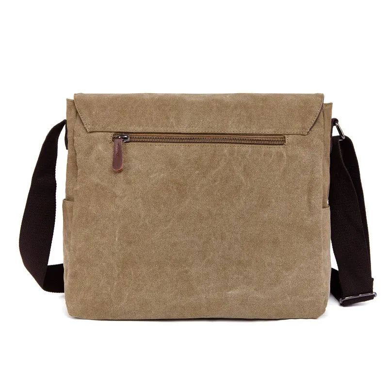 Men's Canvas Crossbody Bag Casual Vintage Messenger Bag Business Commute Shoulder Bag Large Capacity