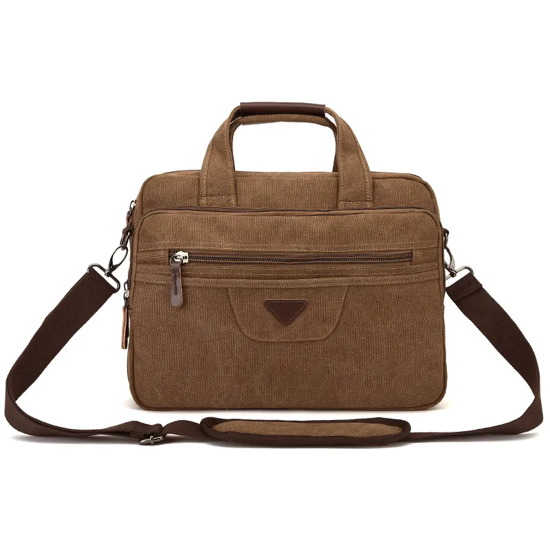 Borsa da Lavoro in Tela da Uomo Borsa per Laptop Vintage Casual Borsa a Tracolla Multitasche