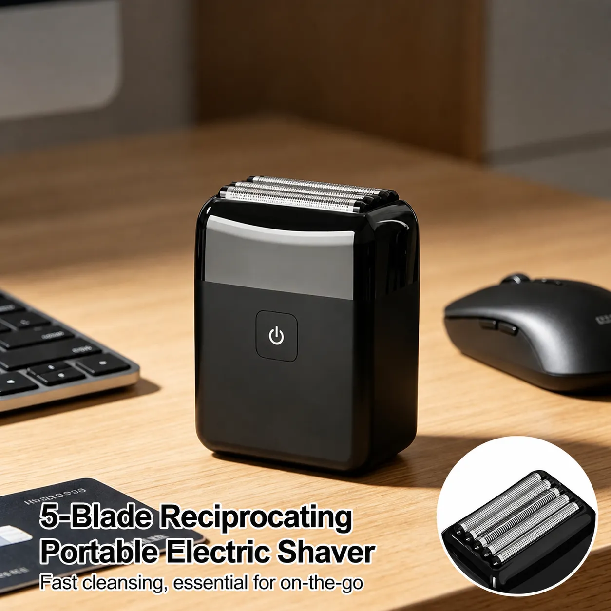 Portable Electric Shaver For Men Five Floating Heads Wet And Dry Rechargeable Waterproof Cordless Beard Trimmer Grooming Tool