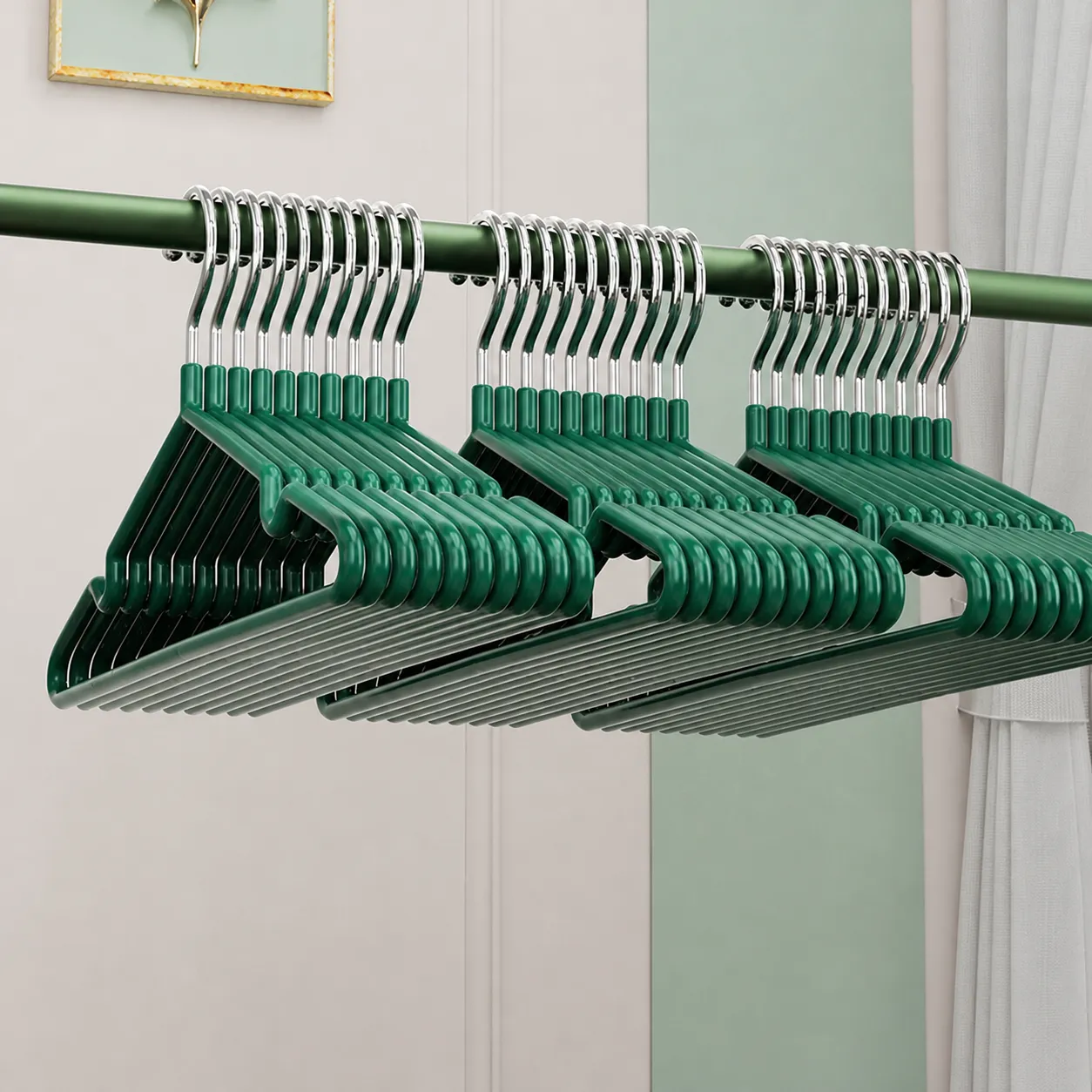 Stainless Steel Clothes Hangers Heavy Duty Non Slip Coat Hangers With Dip Coated Protection Space Saving Closet Organizer
