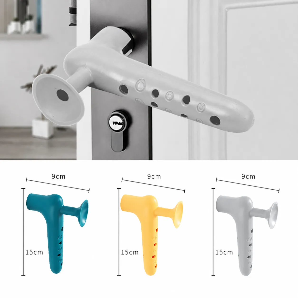Silicone Door Handle Cover Anti-Collision Protective Sleeve Door Knob Protector Quiet Wall Guard Home Room Supplies