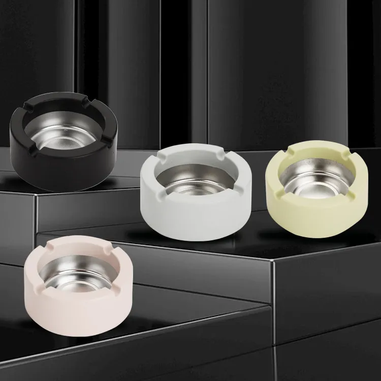Tinplate Ashtray Square And Round Metal Liner Household Portable Windproof Ashtray Office Car Desktop Ash Holder