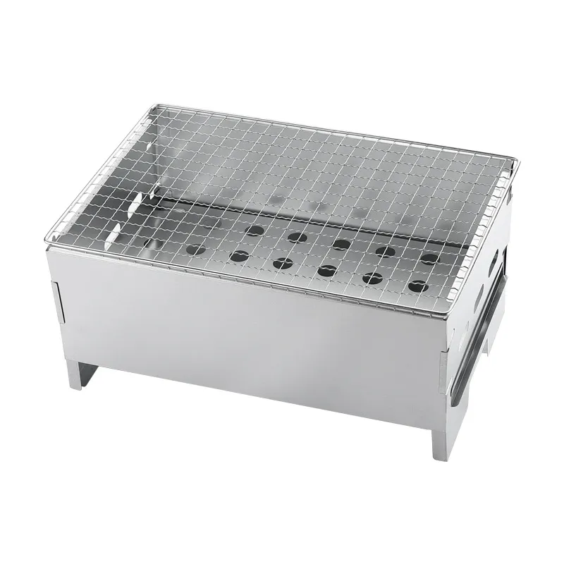 Gril de Barbecue Portable en Fer Galvanisé Poêle à Charbon de Bois de Bureau pour Camping en Plein Air Pique-nique