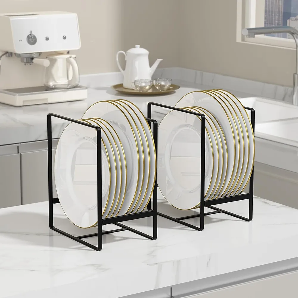 Stainless Steel Dish Drying Rack Kitchen Countertop Plate Organizer Storage Holder For Bowls Dishes White Black