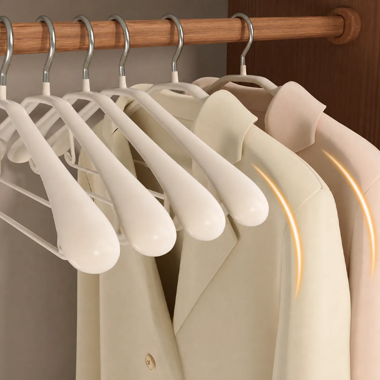 Stainless Steel Wide Shoulder Clothes Hanger Traceless Non Slip Coat Hanger For Wardrobe Home Organization