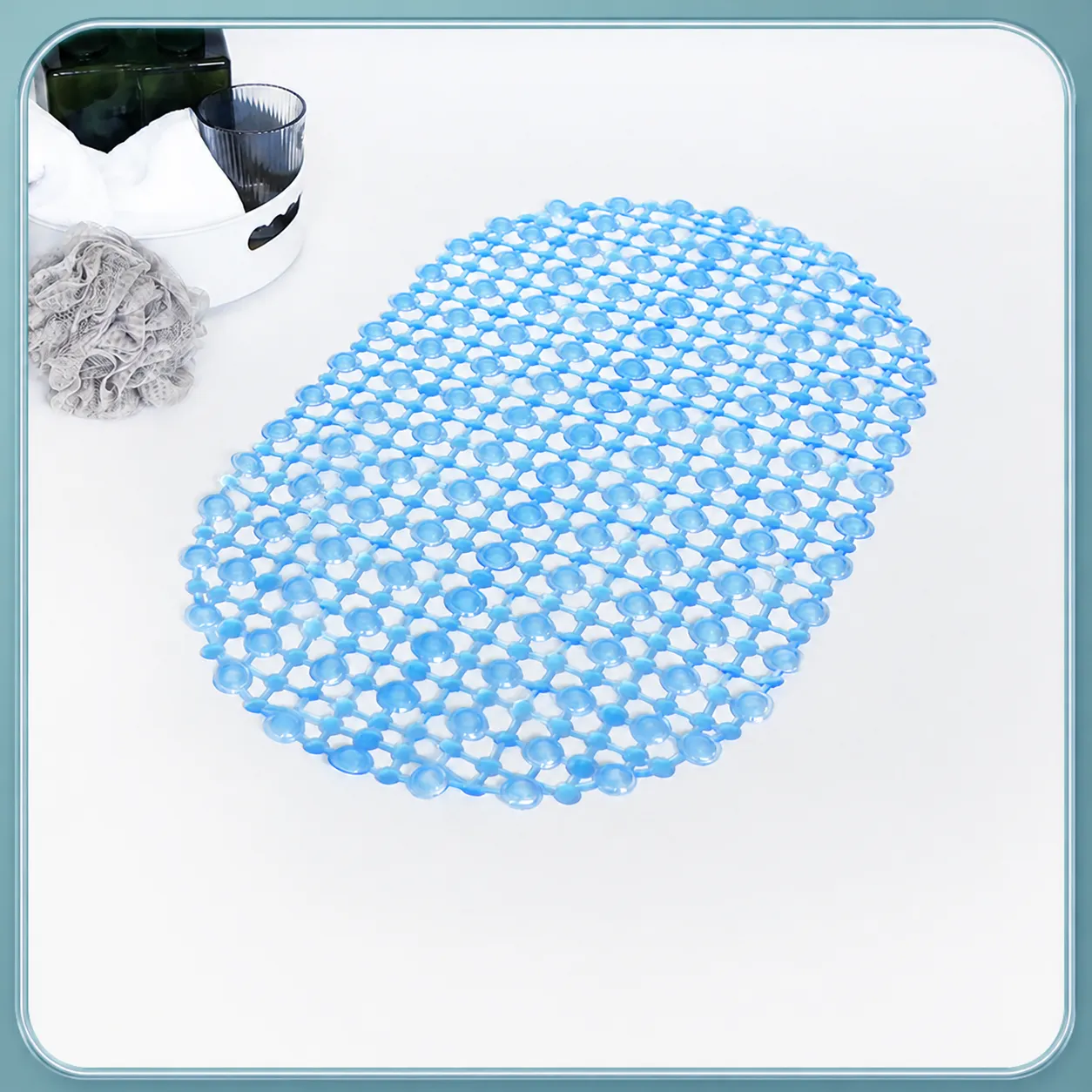 Tapis de Bain de Douche Goutte d'Eau Creuse en PVC Tapis Antidérapant pour Salle de Bain d'Hôtel Tapis de Sol Décoration