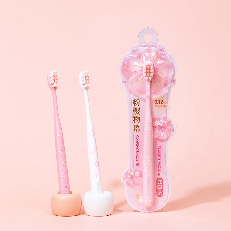 Adult Deep Cleaning Toothbrush Soft Bristles Cherry Blossom Handle Oral Care Dental Whitening Manual Toothbrush