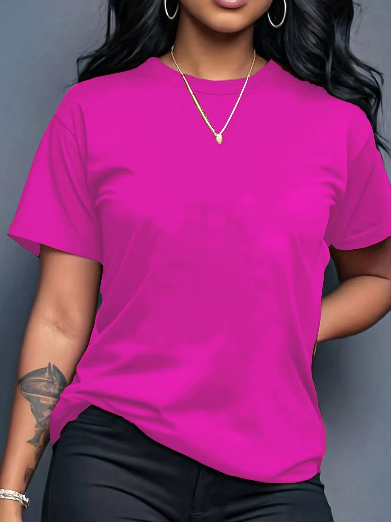 Dames Casual Effen Kleur Korte Mouw Ronde Hals Regular Fit Basis T-Shirt Comfortabel Ademend Dagelijks Top
