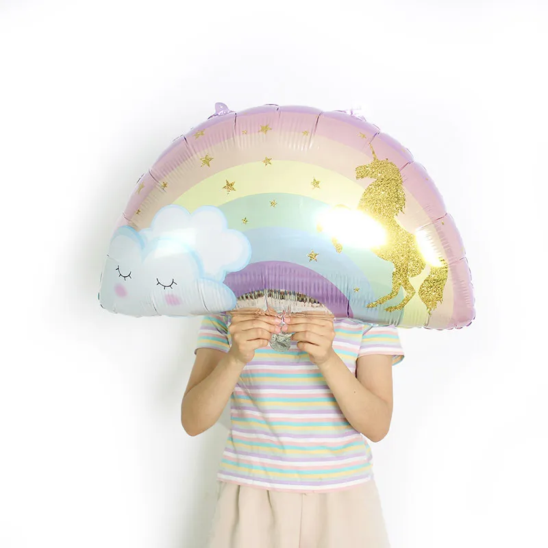Unicorn Rainbow Aluminum Foil Balloon Cute Cartoon Animal Mylar Balloons For Children Birthday Party Decoration Supplies
