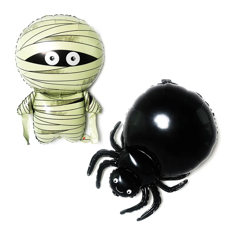 Halloween Mummy Black Spider Aluminum Film Balloons Novelty Party Decoration Spooky Festival Inflatable Balloon