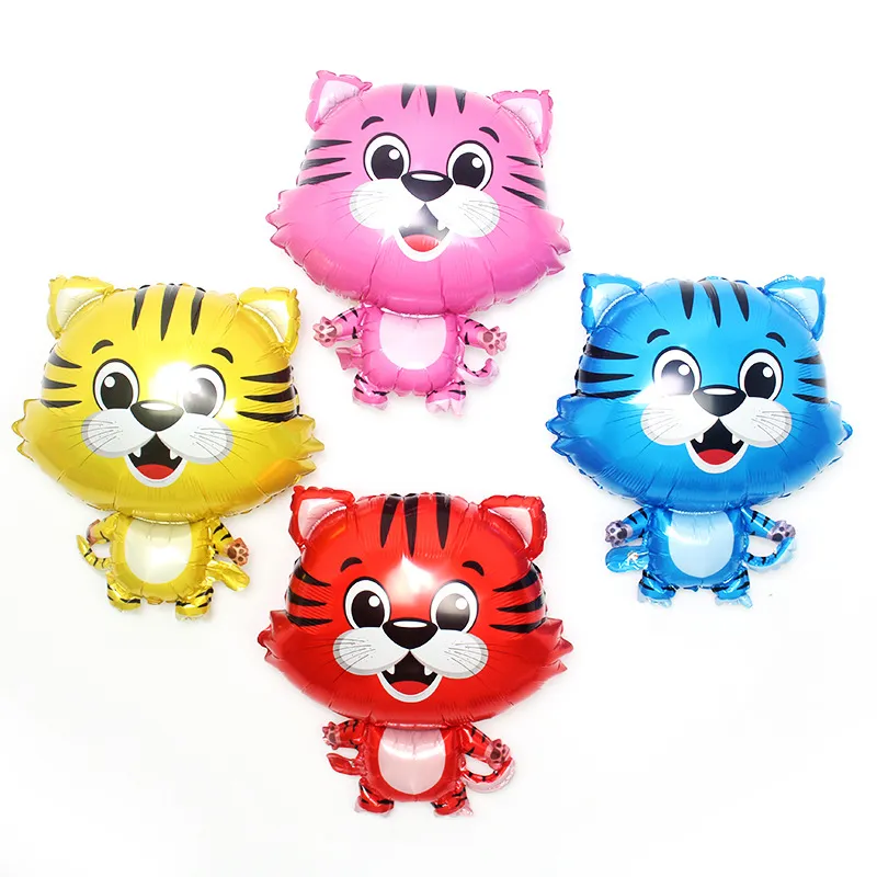 Süßer Cartoon Tiger Aluminiumfolie Ballon Glücklicher Tiger Folienballons Für Kinder Geburtstag Party Dekorationen Festival Zubehör