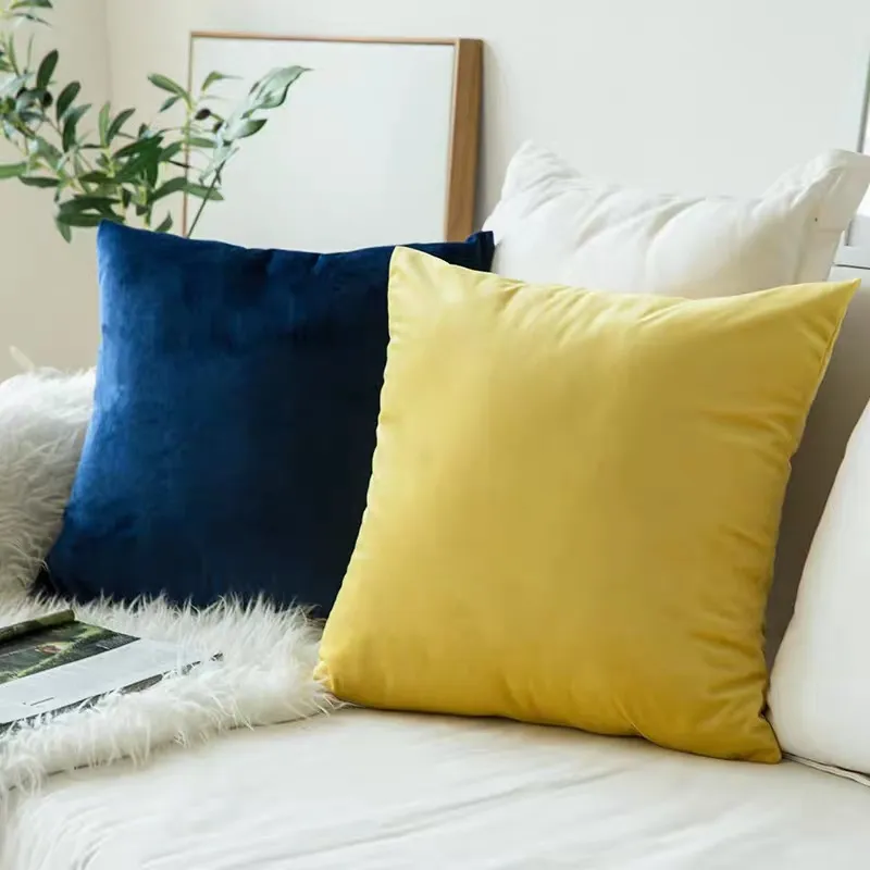 Moderne effen fluwelen kussensloop Zachte vierkante kussensloop voor woonkamer bank bed huisdecoratie