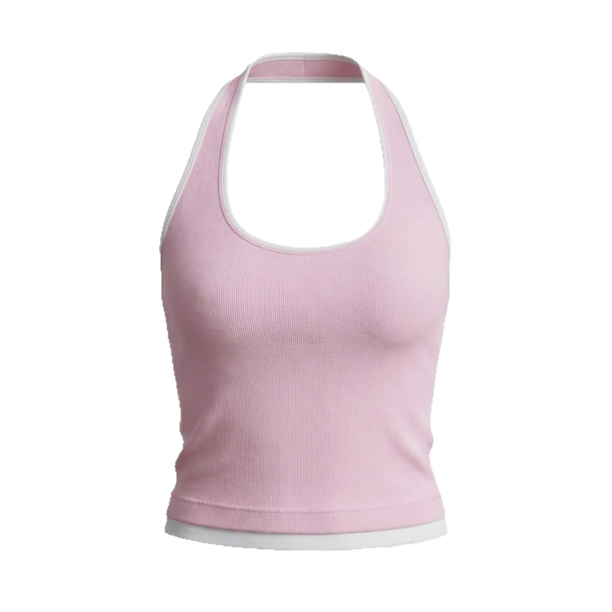Γυναικείο Αθλητικό Γιλέκο Yoga Χωρίς ραφές Color Block Halter Laimokopsi Aporrofisi tis Ygrasias Fitness Gym Treksimo Crop Tank Top