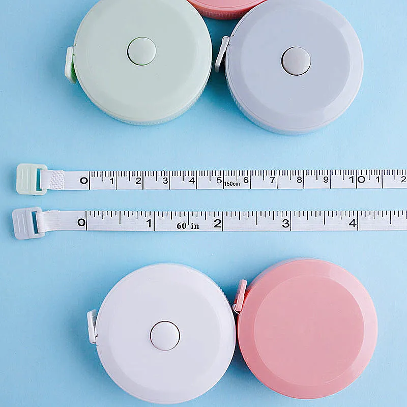 Metro a Nastro Ritrattabile Portatile Mini Carino Colore Macaron Morbido Metro a Nastro Per Corpo Vita Cucito Sarto Misurazione