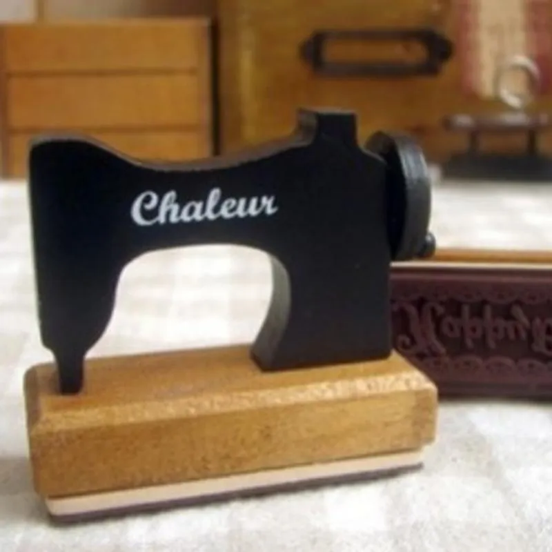 Retro Holz Nähmaschine Stempel Zum Geburtstag Planer Tagebuch Dekorative Gummistempel Vintage Handwerk Briefpapier