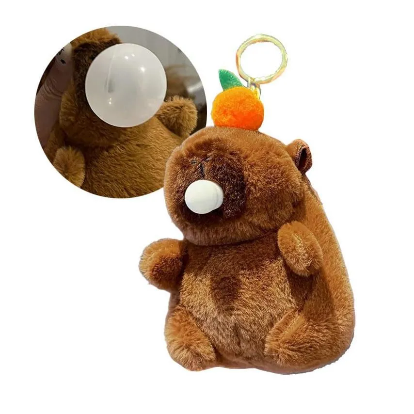 Cute Capybara Plush Keychain Stuffed Animal Bag Charm Cartoon Beaver Pendant For Women Girls Daily Handbag Decoration Gift