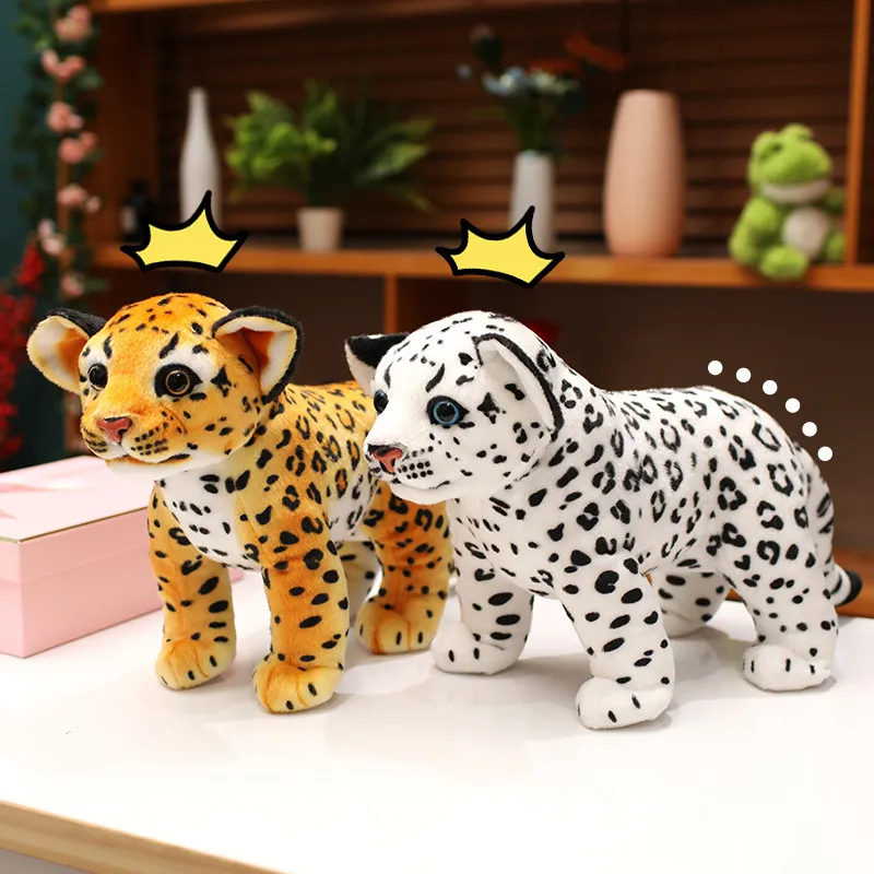 Juguete de Peluche de Leopardo de Simulación Muñeca de Leopardo de las Nieves Regalo para Niños
