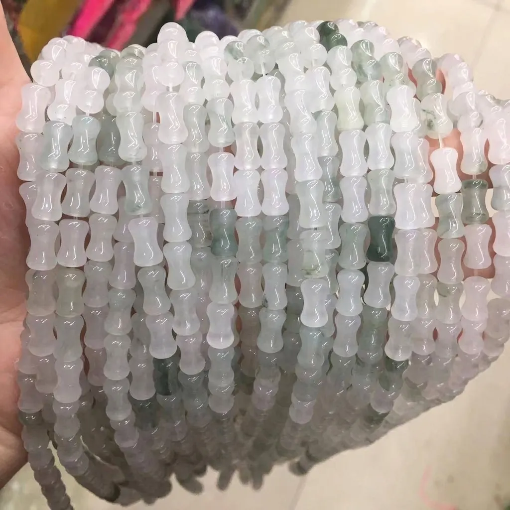 Natural Stone Bamboo Tube Beads 8x12mm Cylinder Agate Jasper Loose Beads For DIY Jewelry Making Accessories Hand-made Stone Beads