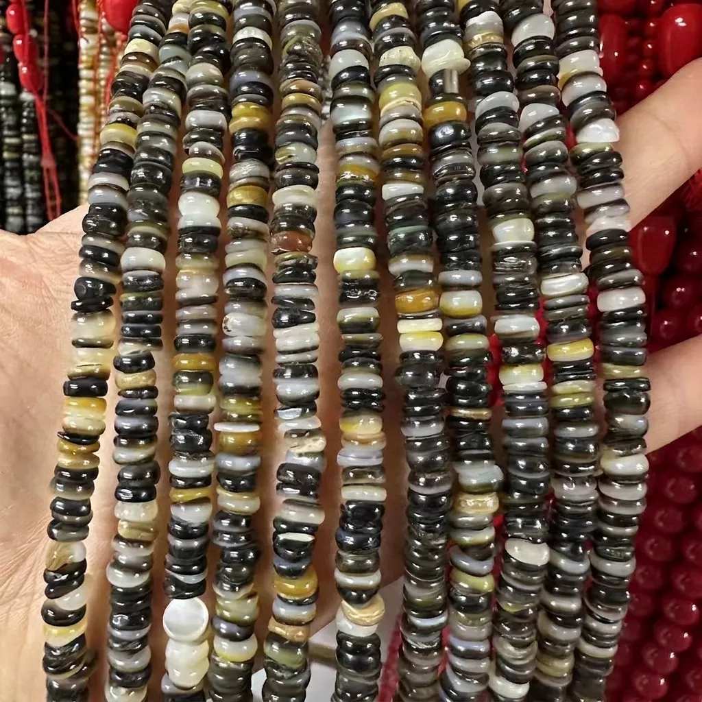 Natürliche Muschel Abstandshalter Perlen Heishi Scheibe Lose Perlen Für DIY Schmuckherstellung Antik Haarschmuck Stoffknopf Zubehör