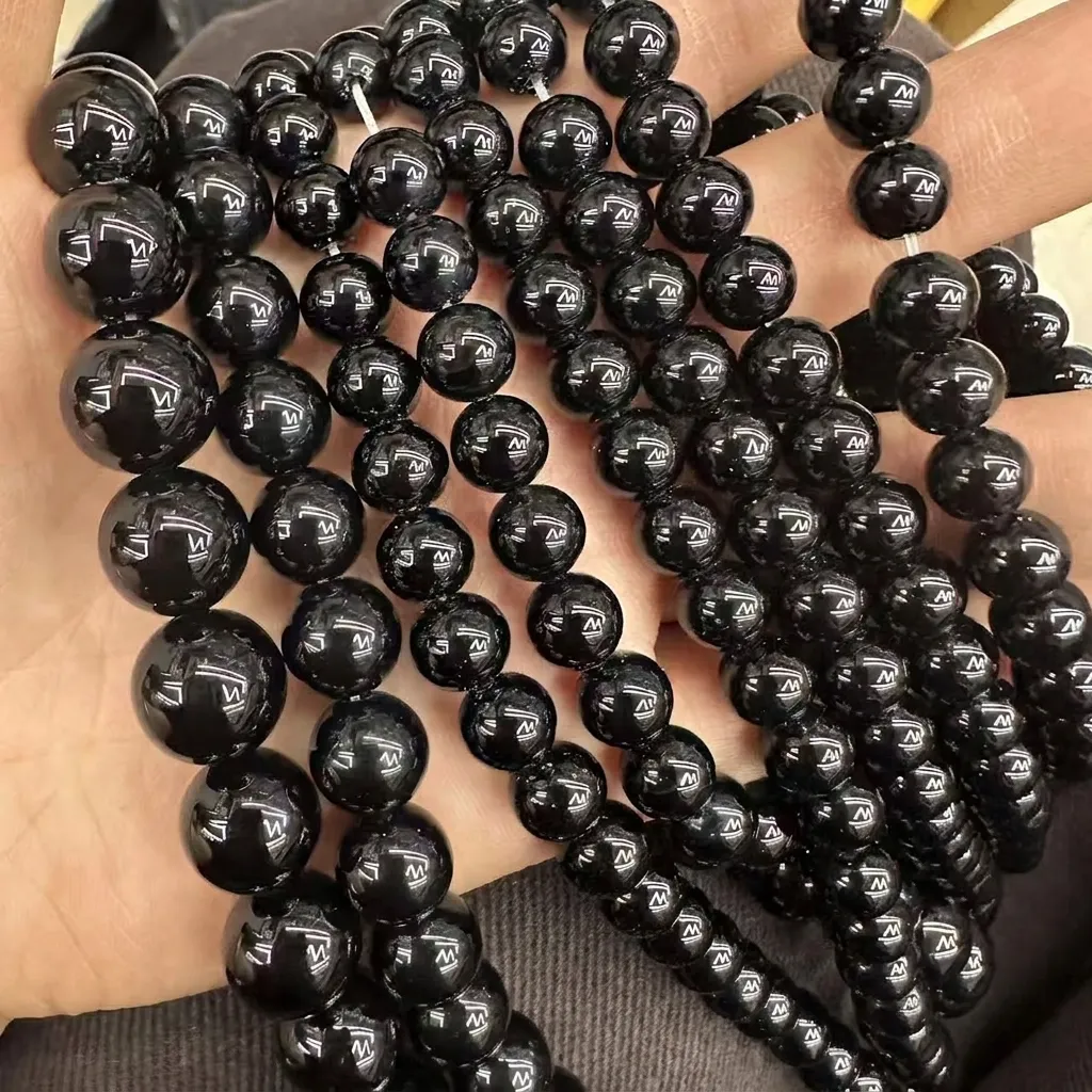 Natuurlijke Zwarte Onyx Ronde Kralen Gepolijst Mat Steen Kralen Voor DIY Ketting Armband Sieraden Maken Ambachtelijk Materiaal