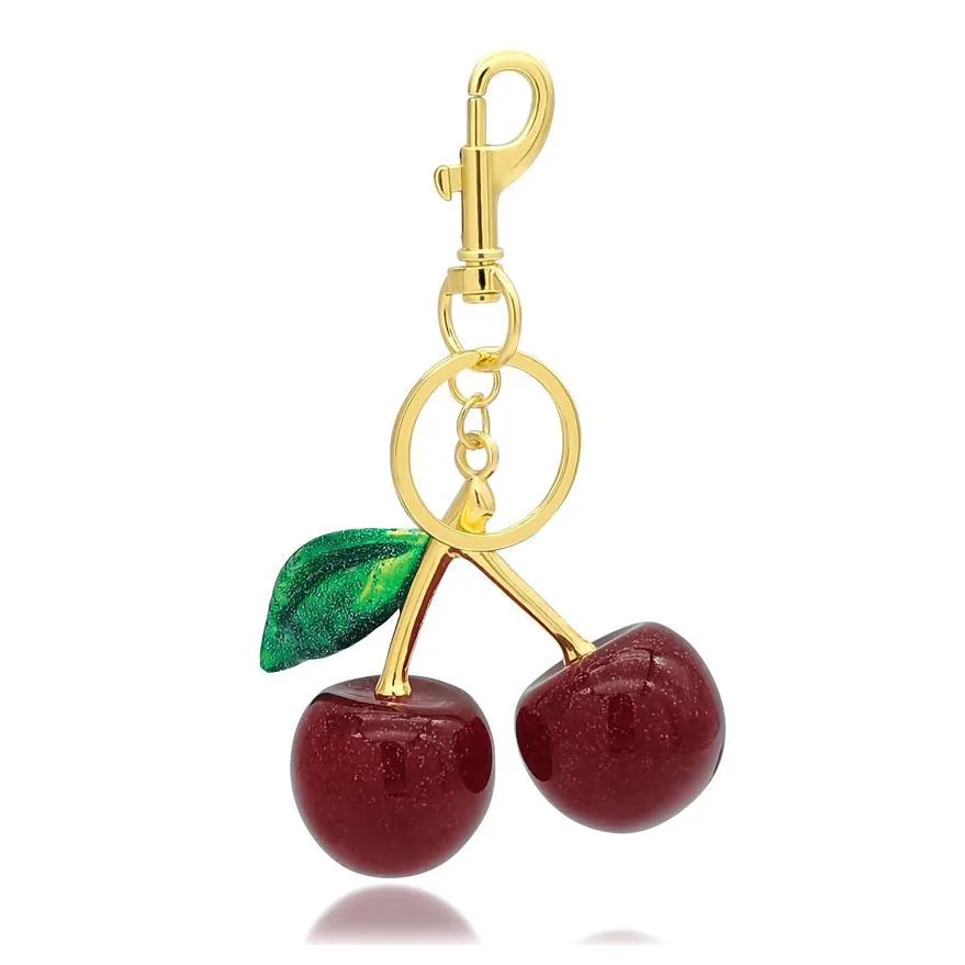 Niedlicher Kirsch-Schlüsselanhänger Frucht Schlüsselanhänger Anhänger Für Damen Ästhetische Handtasche Zubehör Auto Hängende Dekoration Schmuck Geschenk