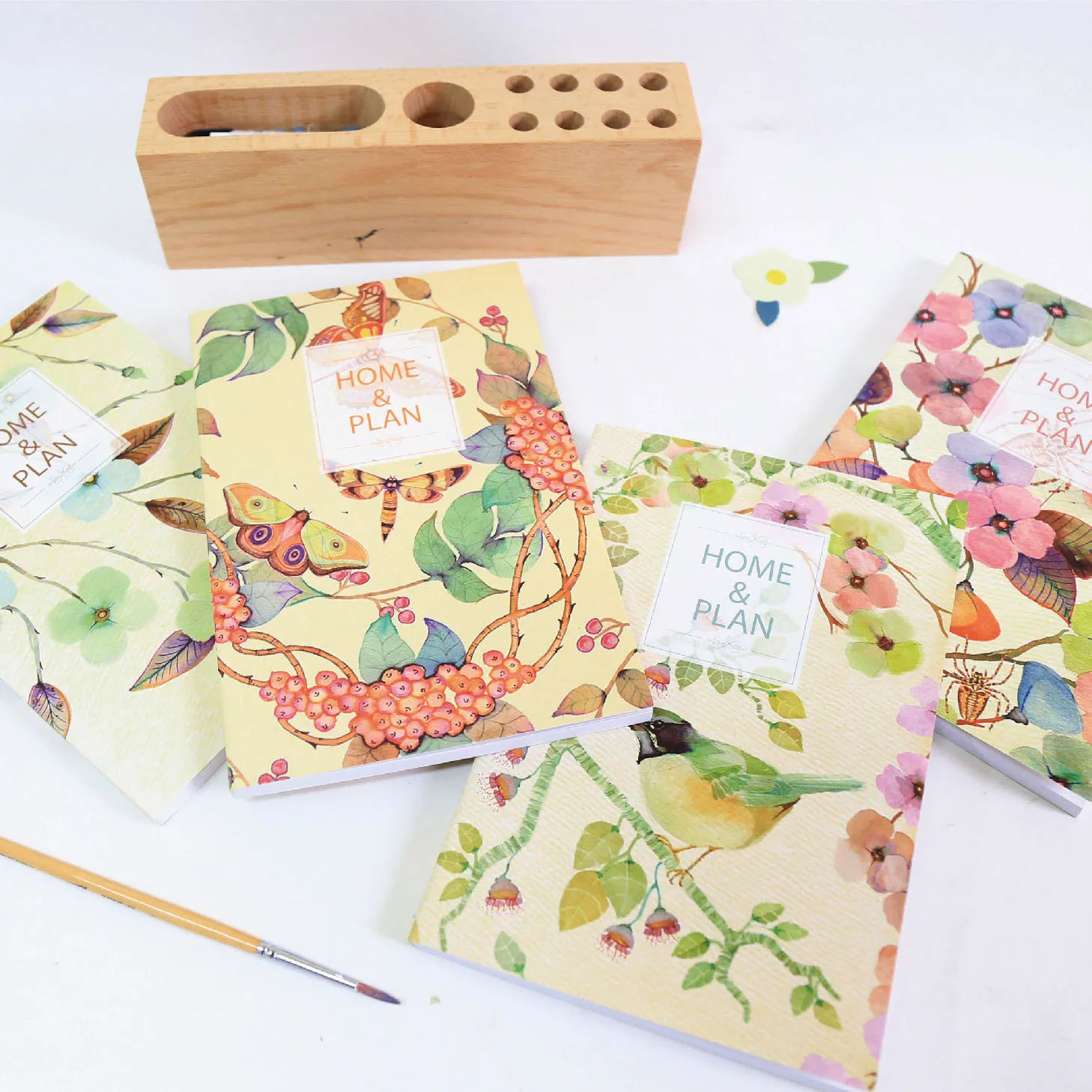 Creative Watercolor Floral Bird Accounting Notebook Household Financial Ledger Daily Planner Journal Book Office Supplies