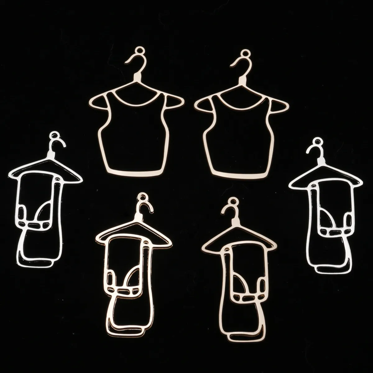 Colgantes de Abalorios de Zapatos Vestido Percha de Ropa de Aleación Para Fabricación de Joyas DIY Llavero Collar Pulsera Accesorios de Manualidades