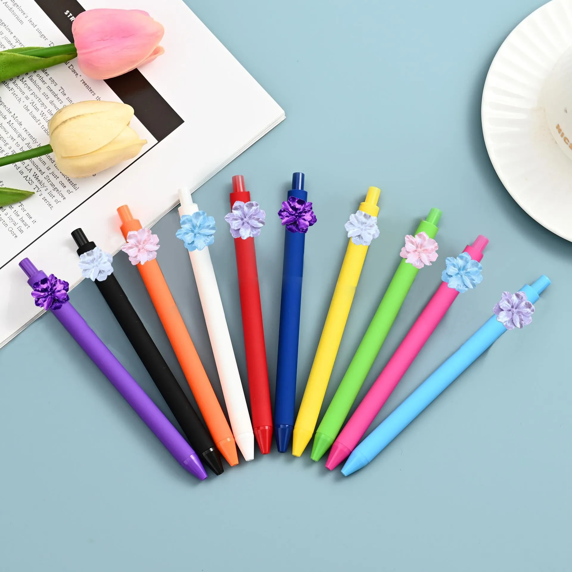 Mehrfarbig Gelpen Set Kamelie Blume Dekorative Kugelschreiber Für Schule Büro Schreiben Schreibwaren
